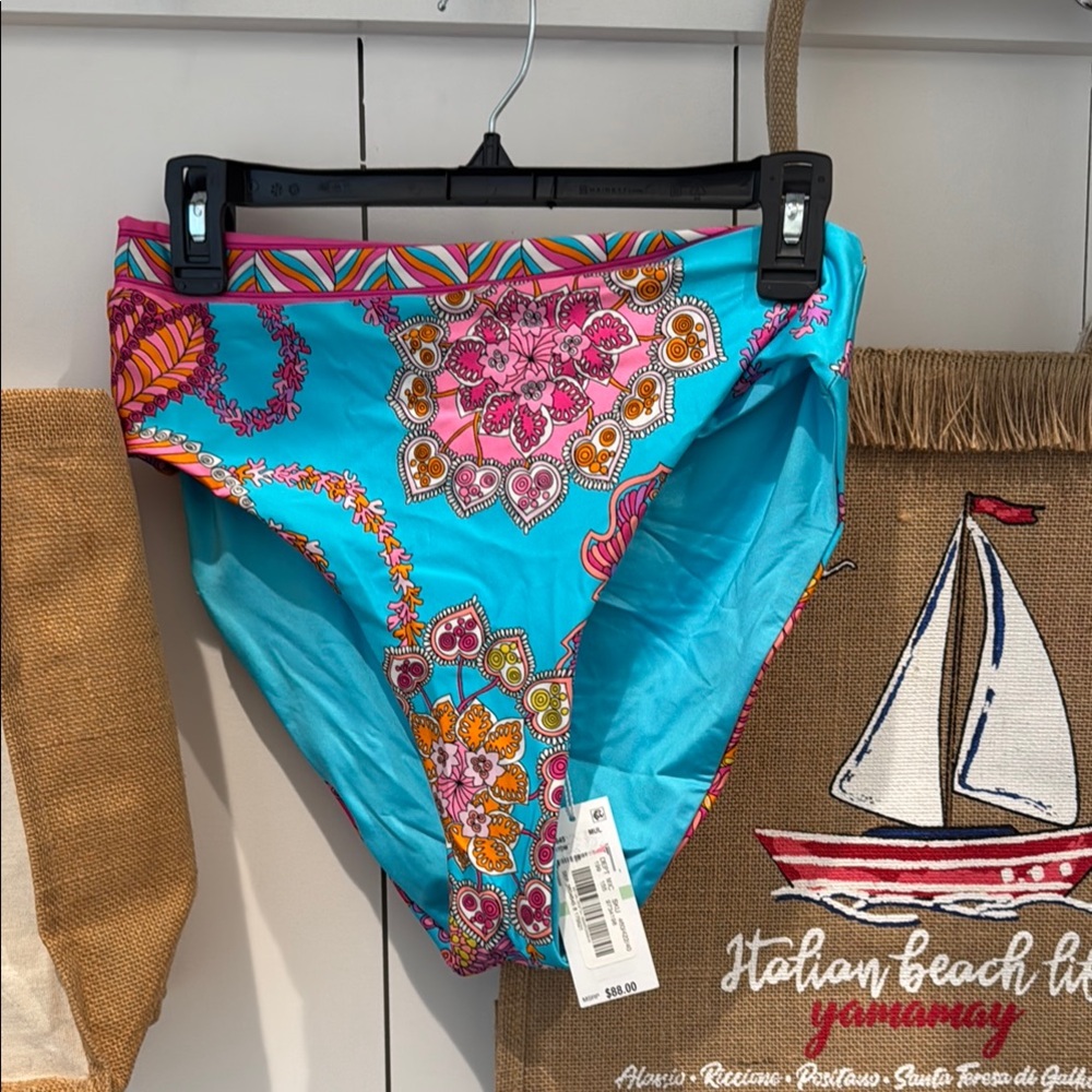 Trina Turk Blue and Pink Paisley Bikini